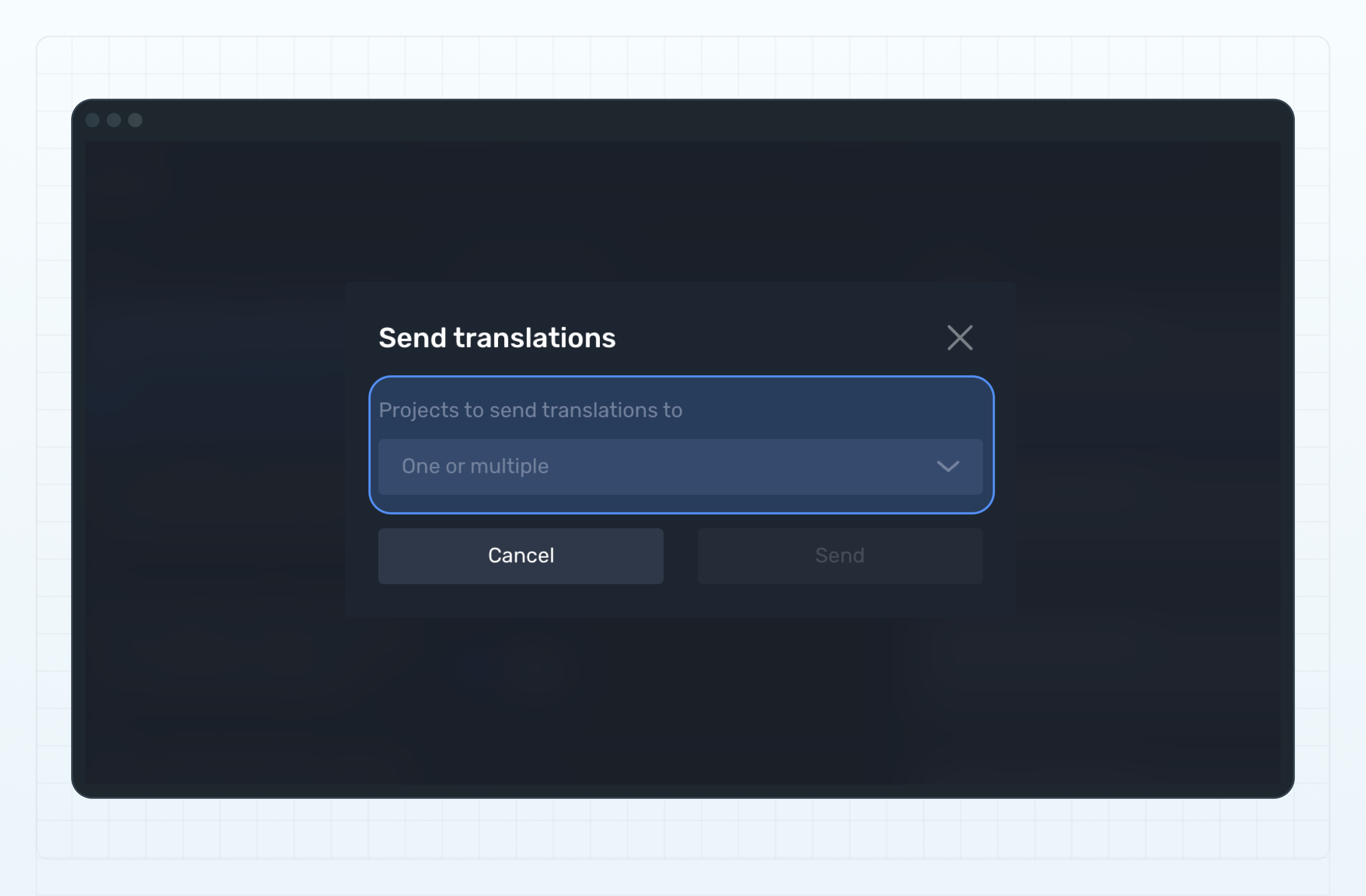 Select target projects to import keys to